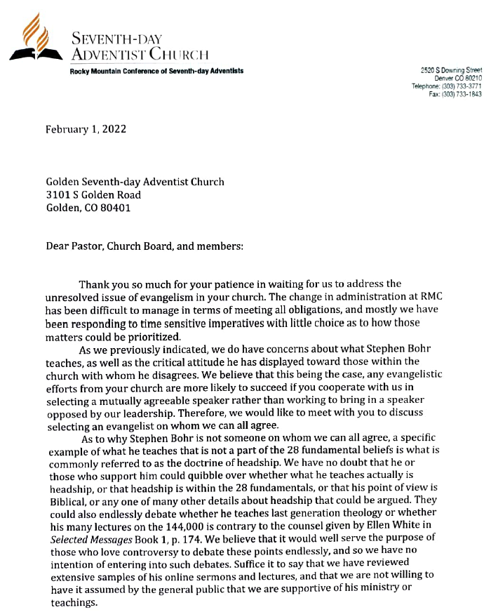 Letter Adventista, Esteban Bohr, ordenación de las mujeres, persecución Beckfords Ministry